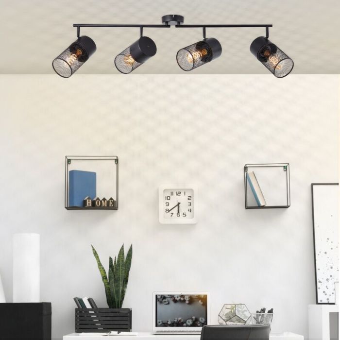 Industrial ceiling spotlight black, Georgino