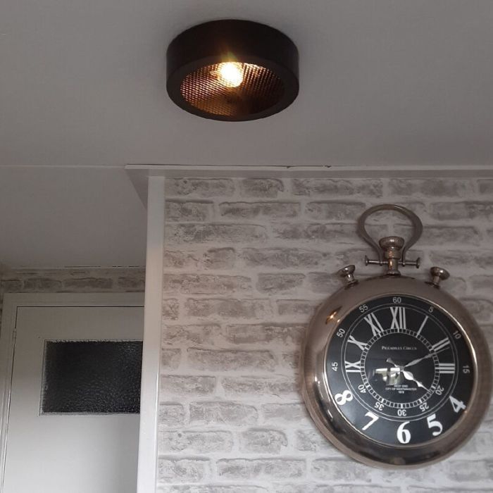 Industrial flush ceiling light black, Sherman