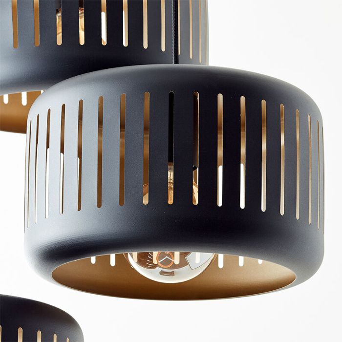 Industrial dining table hanging lamp black, Veronika