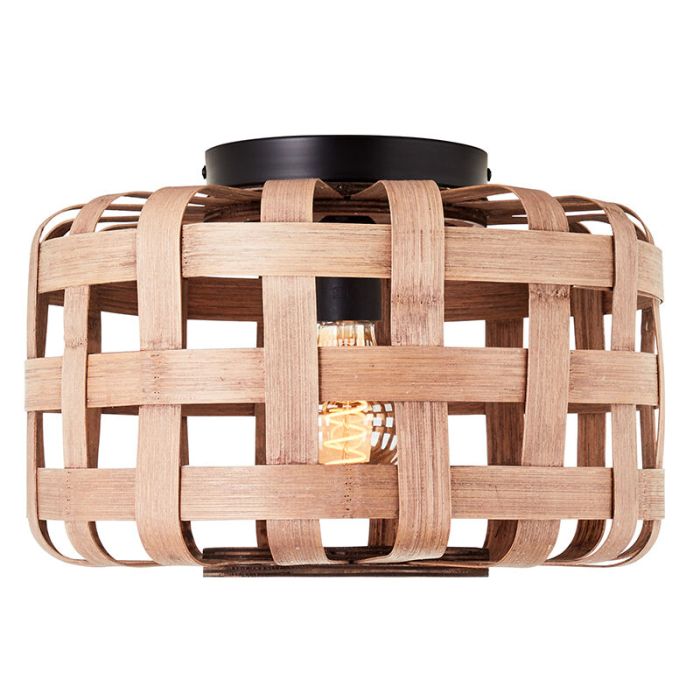 Wood flush ceiling light brown, Virginie