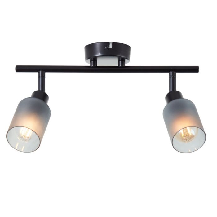 Glass ceiling spotlight black, Fanny