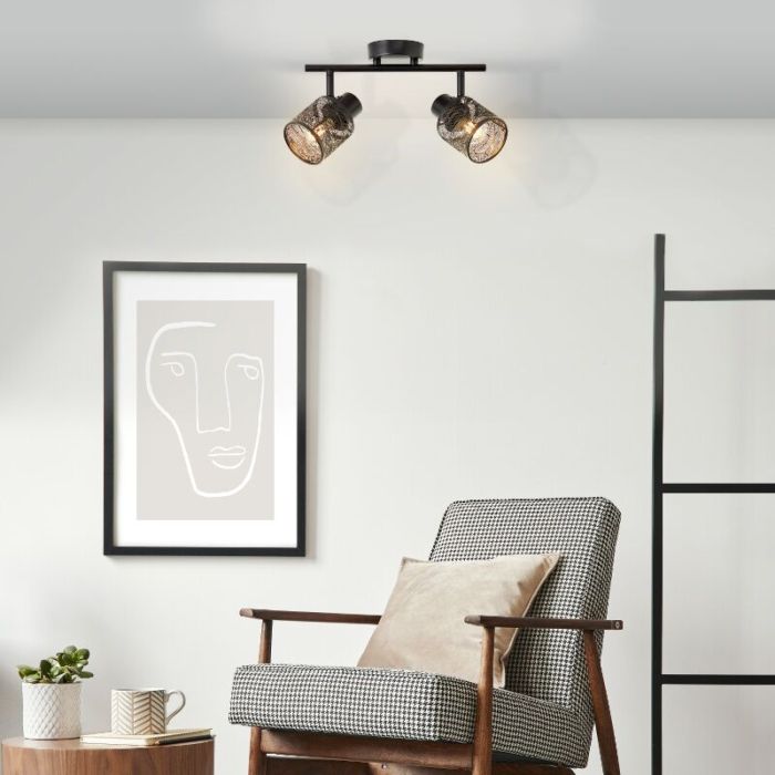 Industrial ceiling spotlight black, Raquel