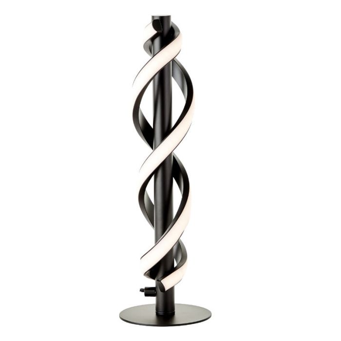 Modern table lamp black, Quang, 9W, 3000K LED, with switch