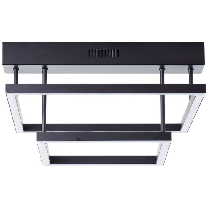 Modern flush ceiling light black, Enis, 34W, 3000K LED, 3-step dimmable