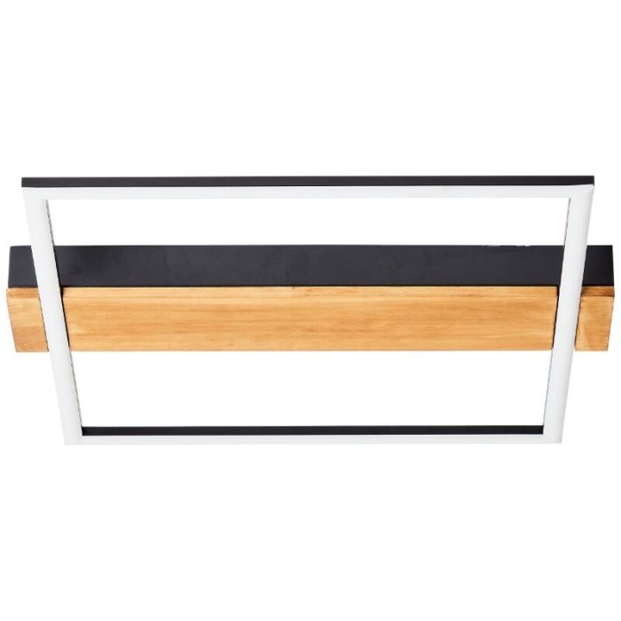 Wood flush ceiling light black, Fannie, 24W, 3000K LED