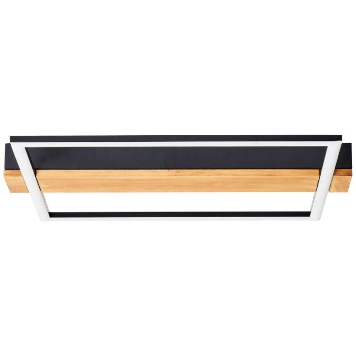 Wood flush ceiling light black, Fannie, 24W, 3000K LED