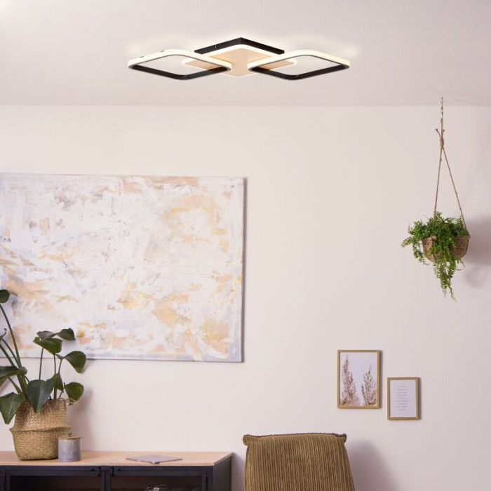 Modern flush ceiling light brown, Rawan, 40W, 3000K LED