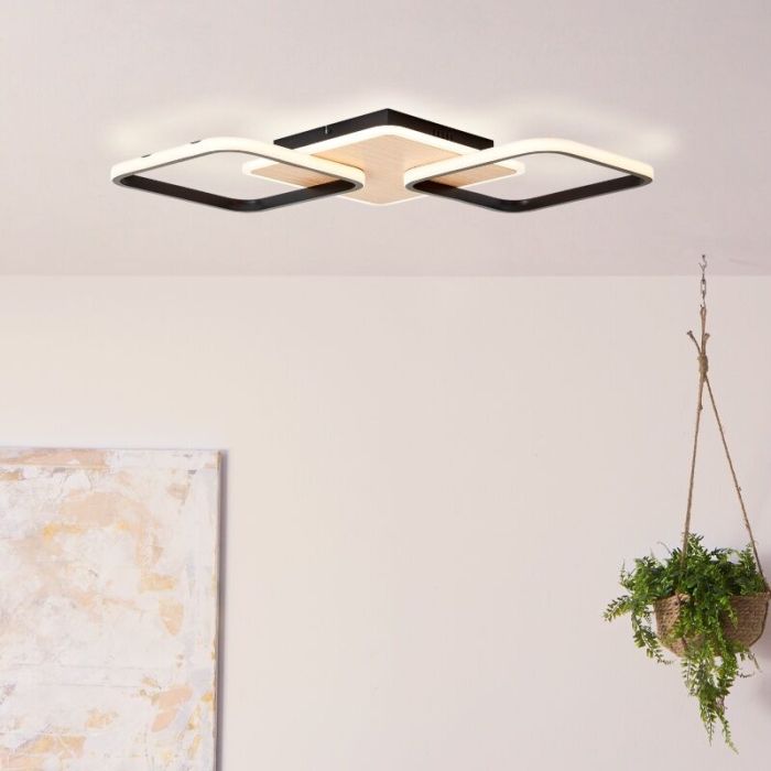 Modern flush ceiling light brown, Rawan, 40W, 3000K LED