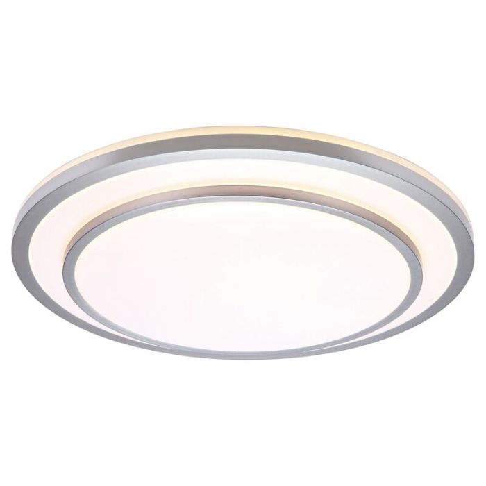 Modern flush ceiling light chrome, Richie, 12W, 3000K LED