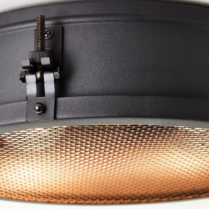 Industrial flush ceiling light black, Gael
