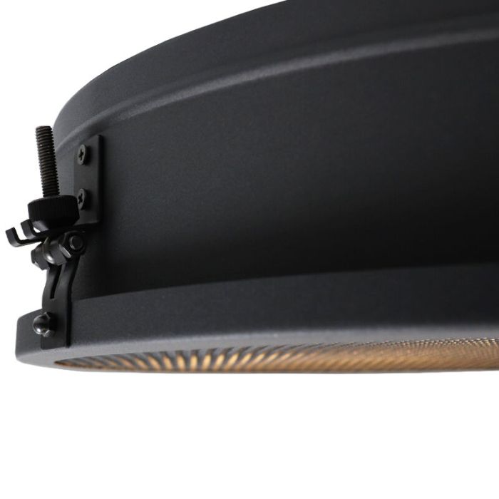 Industrial flush ceiling light black, Gael