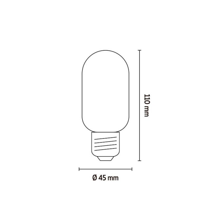Dimmable Calex E27 LED tubular bulb amber, 3,8W, 2100K