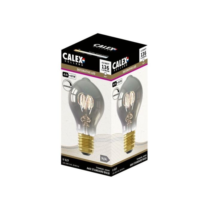 Dimmable Calex E27 LED filament bulb grey, 4W, 1800K