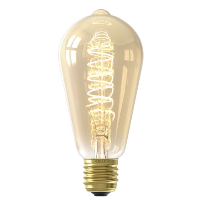 Dimmable Calex E27 LED Edison bulb amber, 3,8W, 2100K