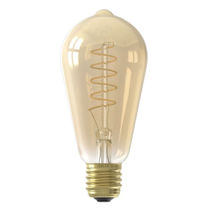 Dimmable Calex E27 LED Edison bulb amber, 3,8W, 2100K