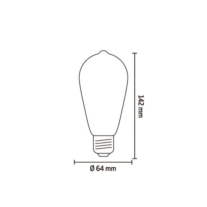 Dimmable Calex E27 LED Edison bulb amber, 3,8W, 2100K