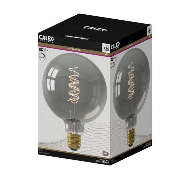 Dimmable Calex E27 LED filament bulb grey, 4W, 1800K