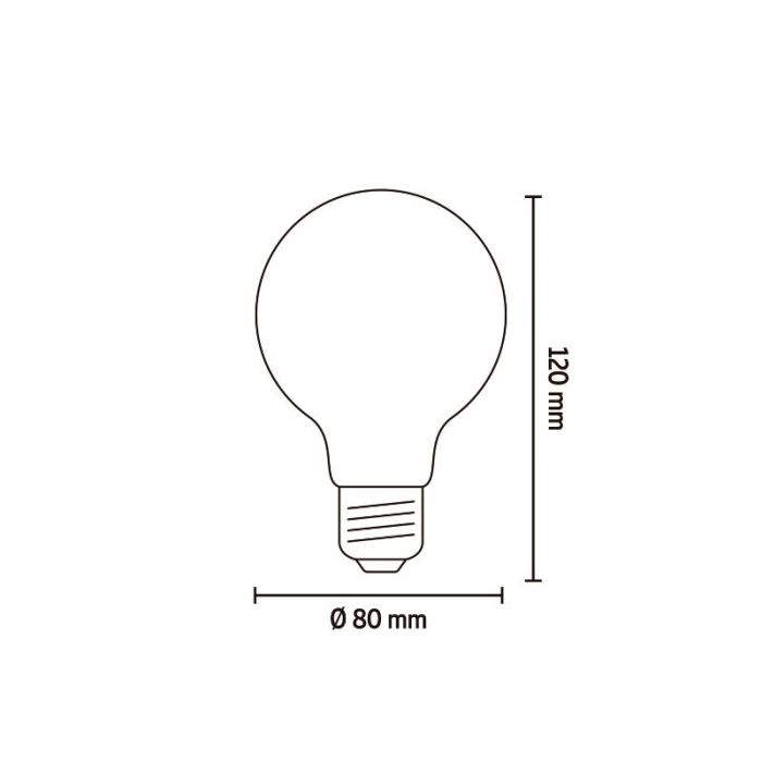 Dimmable Calex E27 LED filament bulb amber, 3,8W, 2100K