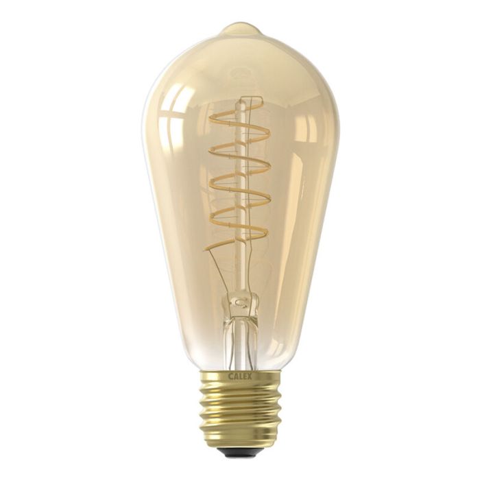 Dimmable Calex E27 LED Edison bulb amber, 5,5W, 2100K