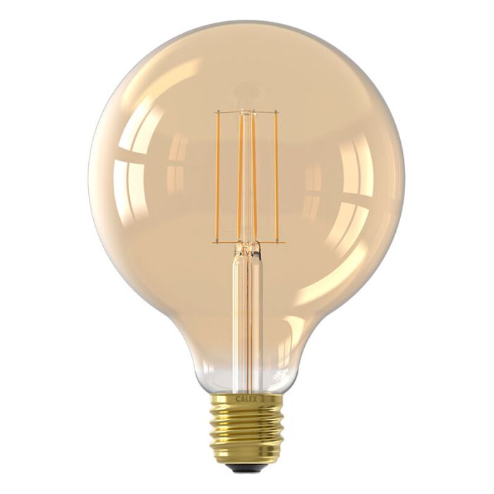 Dimmable Calex E27 LED filament bulb amber, 4,5W, 2100K