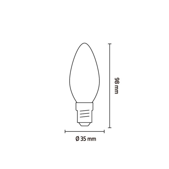 Dimmable Calex E14 LED candle bulb amber, 3,5W, 2100K