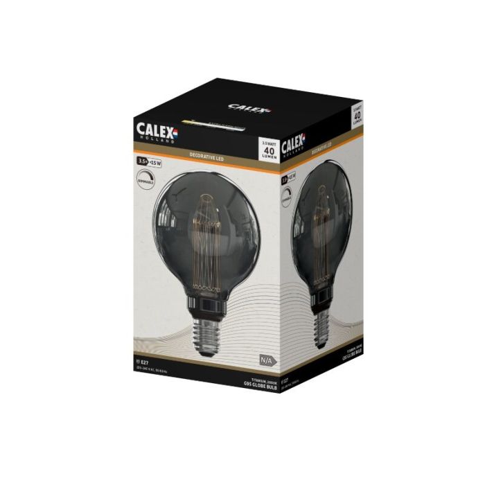 Dimmable Calex E27 LED filament bulb grey, 3,5W, 2000K