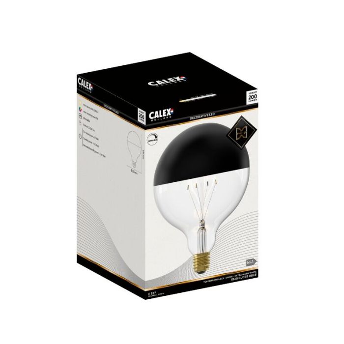 Dimmable Calex E27 LED crown bulb black, 4W, 1800K