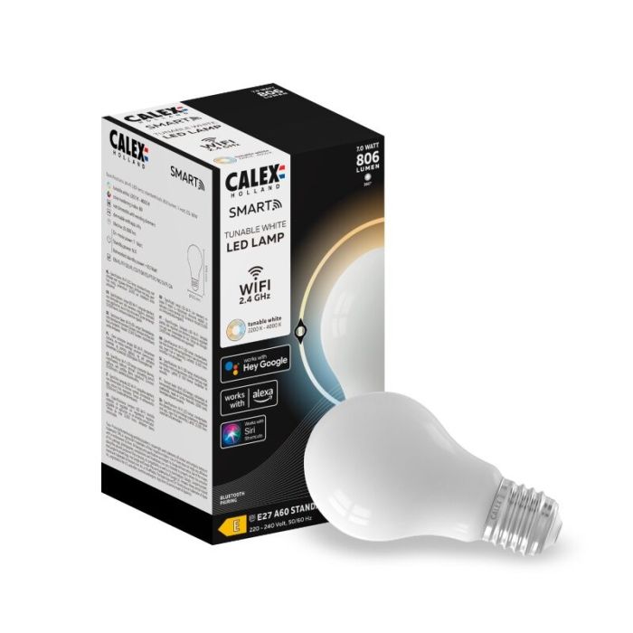 Calex smart LED bulb E27 7W, warm to cold white adjustable