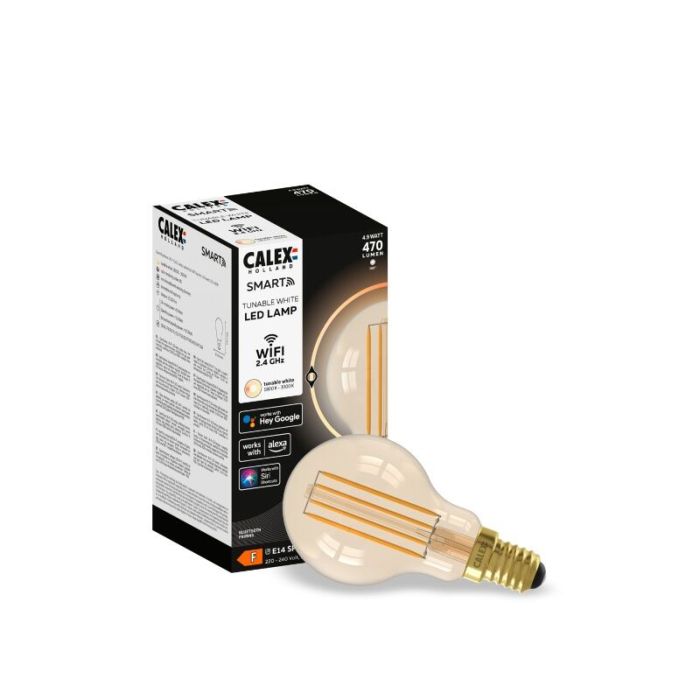Calex smart LED bulb E14 amber, 4,9W, 1800-3000K