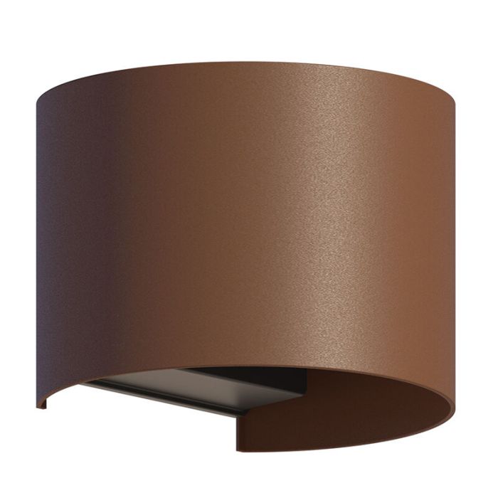 Rust Coloured up down wall light aluminium, Dion, 7W, 3000K LED, IP54