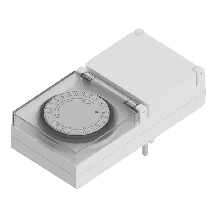 Waterproof switch clock wall socket with 24-hour timer, IP44