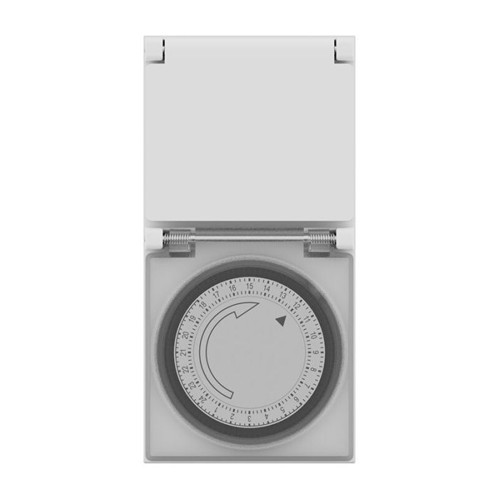 Waterproof switch clock wall socket with 24-hour timer, IP44
