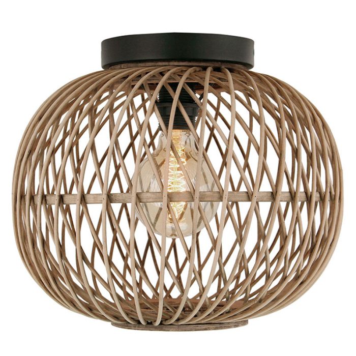 Rattan ceiling light brown, Alja