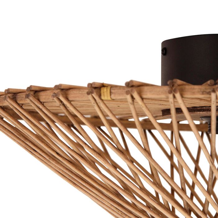 Rattan flush ceiling light brown, Akif
