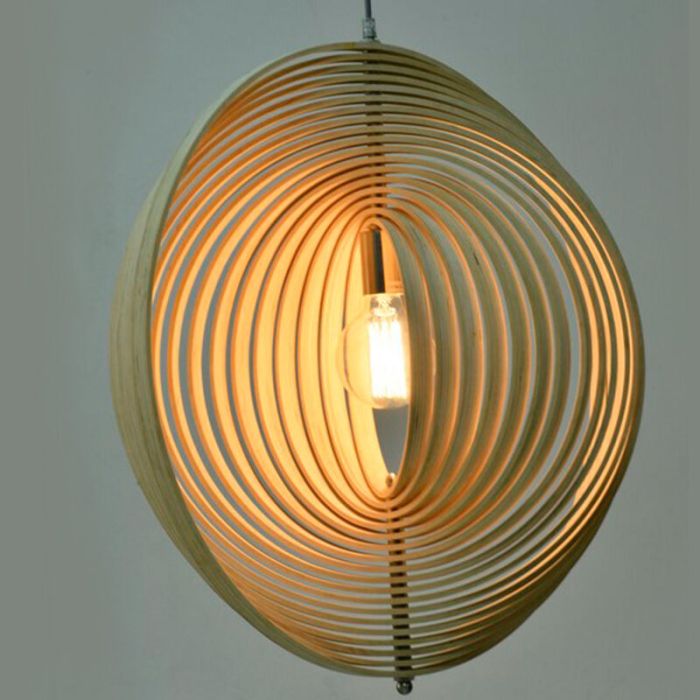 Wooden pendant light, Chislaine