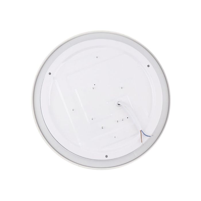 White modern flush ceiling light plastic, Kos, 16W, 3000K LED