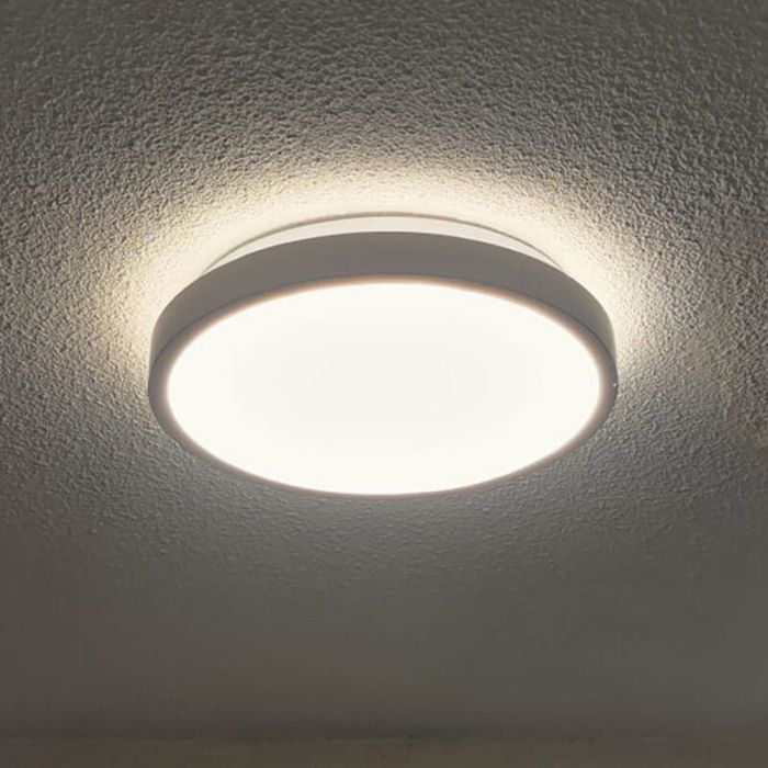 White modern flush ceiling light plastic, Kos, 16W, 3000K LED