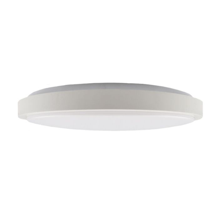 White modern flush ceiling light plastic, Kos, 22W, 3000K LED
