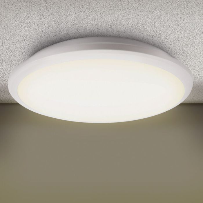Black modern flush ceiling light plastic, Joachim, 24W, 3000K LED