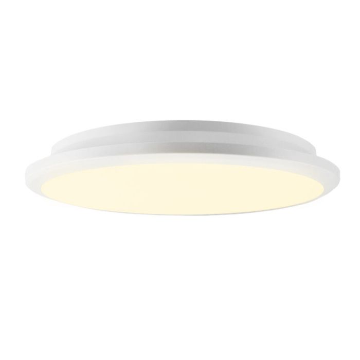 Black modern flush ceiling light plastic, Joachim, 24W, 3000K LED