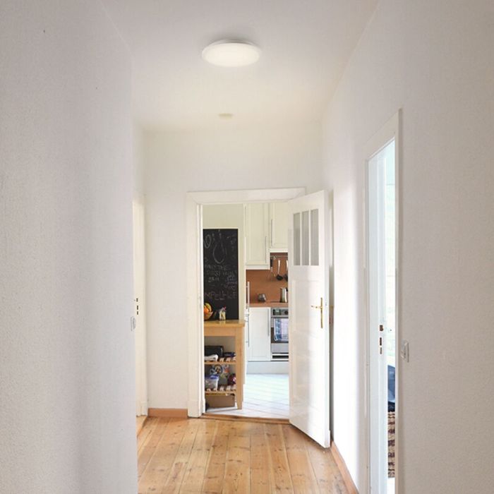 Black modern flush ceiling light plastic, Joachim, 24W, 3000K LED