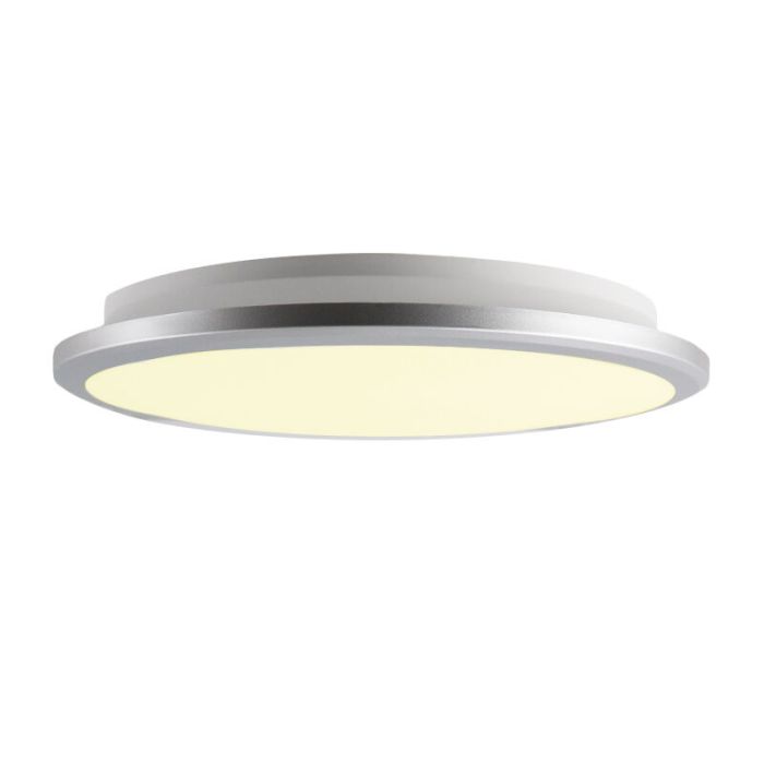 Silver modern flush ceiling light plastic, Joachim, 24W, 3000K LED