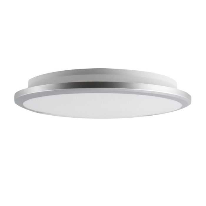 Silver modern flush ceiling light plastic, Joachim, 24W, 3000K LED