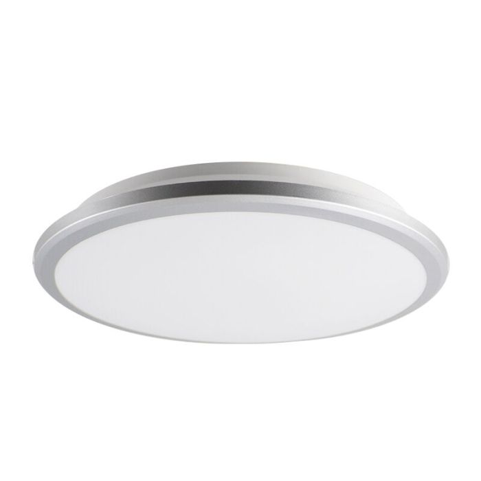 Silver modern flush ceiling light plastic, Joachim, 24W, 3000K LED