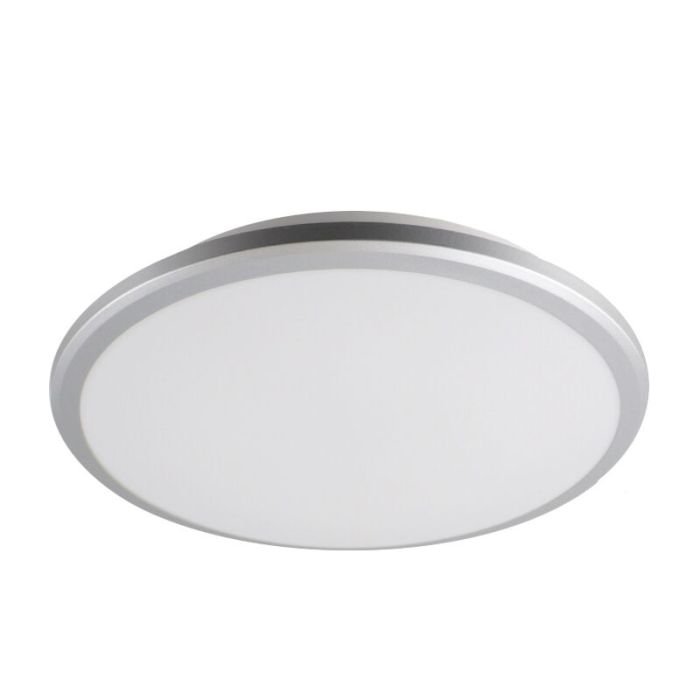 Silver modern flush ceiling light plastic, Joachim, 24W, 3000K LED