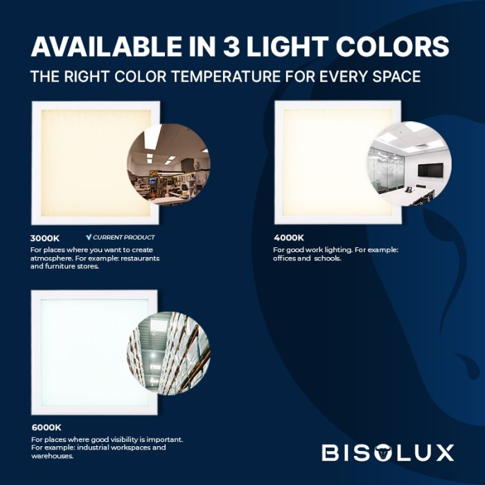 600x600 LED Panel - 38W - 3000K - Back-Lit