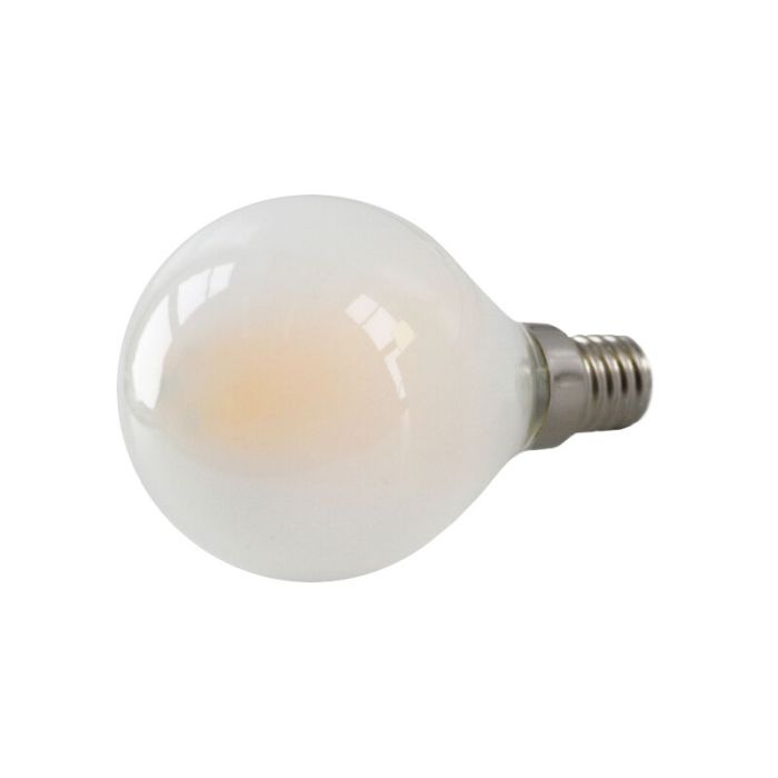 Dimmable E14 LED bulb, P45, 3w, white glass, 2700k