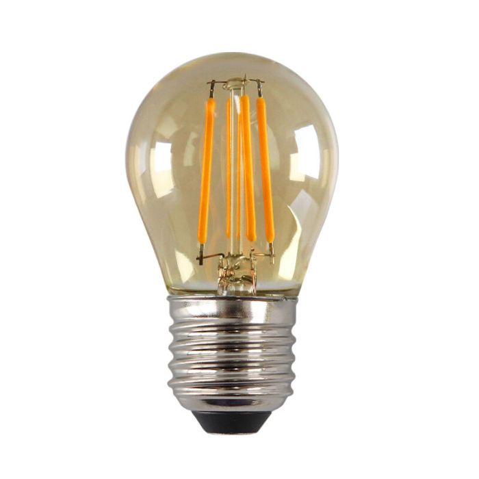 Dimmable E27 LED bulb, P45, 4W, amber glass, 2700K