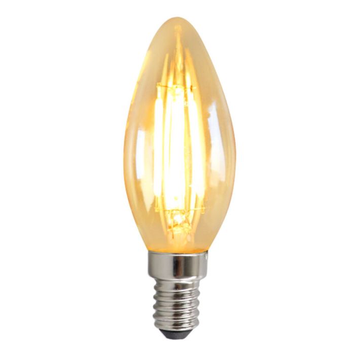 Dimmable E14 LED candle, 3w, amber glass, 2200K