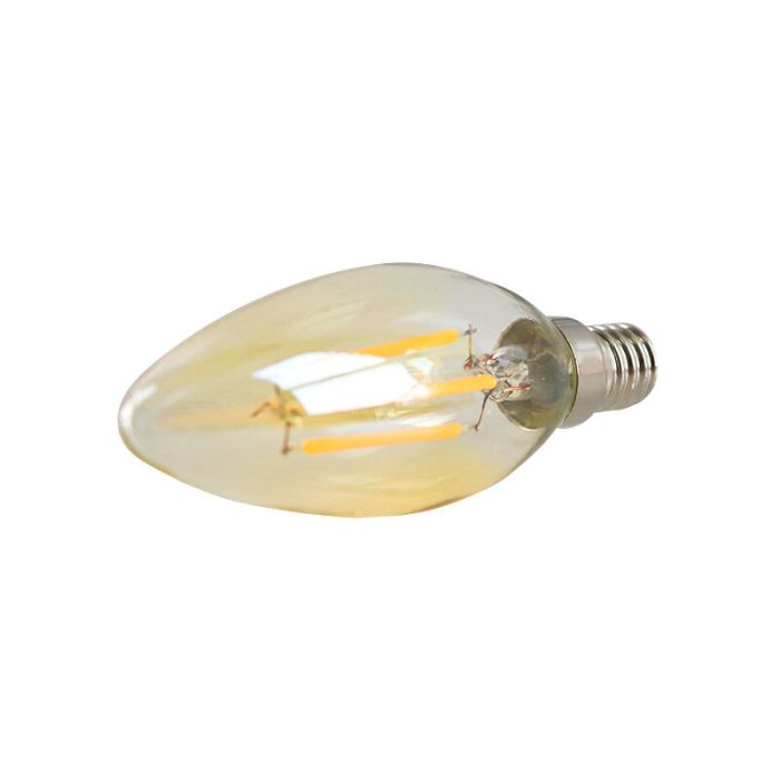 Dimmable E14 LED candle, 3w, amber glass, 2200K